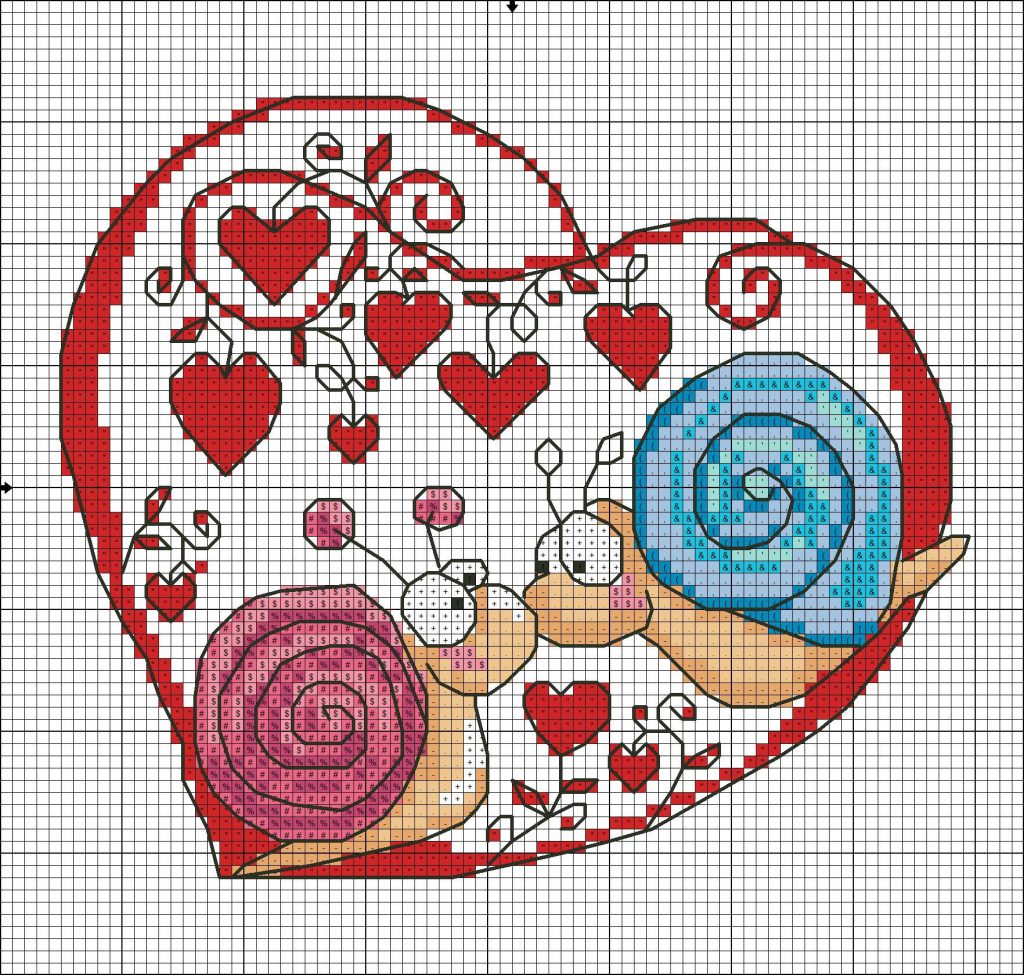 8 free cross-stitch patterns with heart and love for Valentine’s Day
