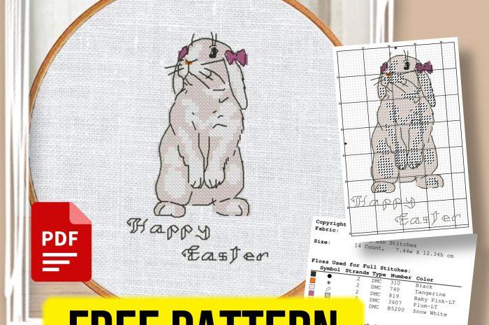 “Easter bunny Samanta” – free cross stitch pattern