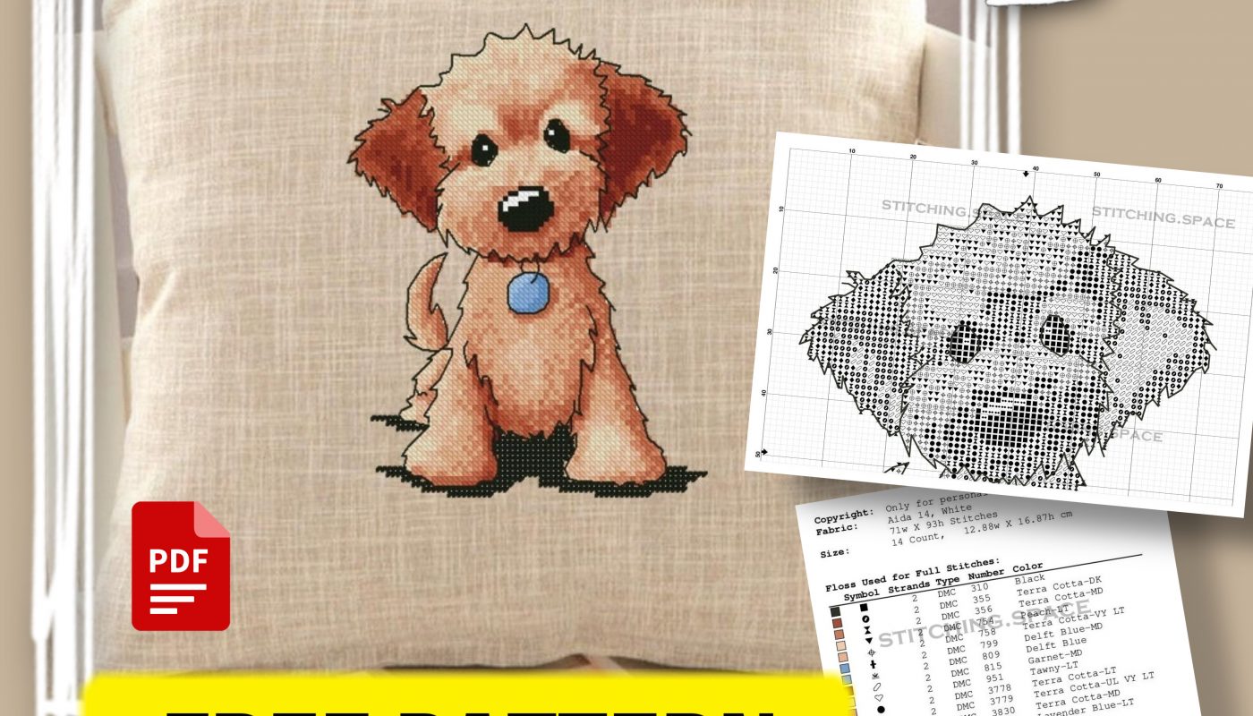 “Dog Blue Pendant” – new free cross stitch pattern