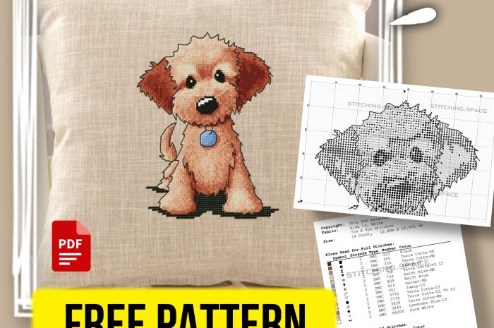 “Dog Blue Pendant” – new free cross stitch pattern