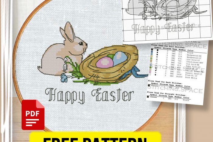 “Happy Easter Bunny” – free cross stitch pattern