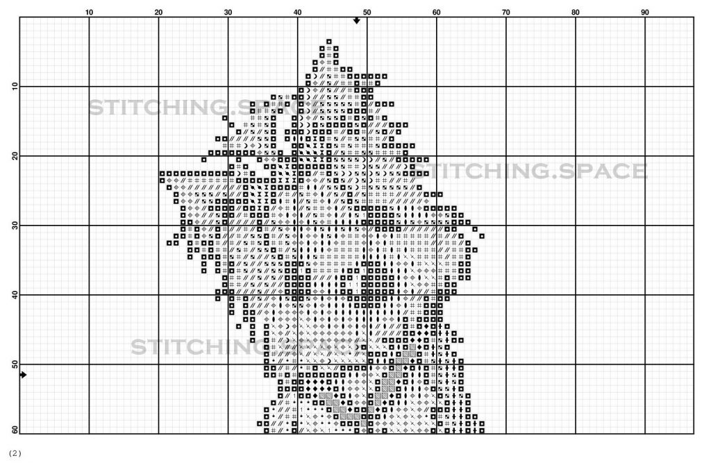 The free printable cross-stitch pattern "Yorkie Dog" in modern style.