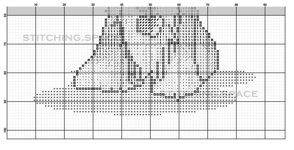 The free printable cross-stitch pattern "Yorkie Dog" in modern style.