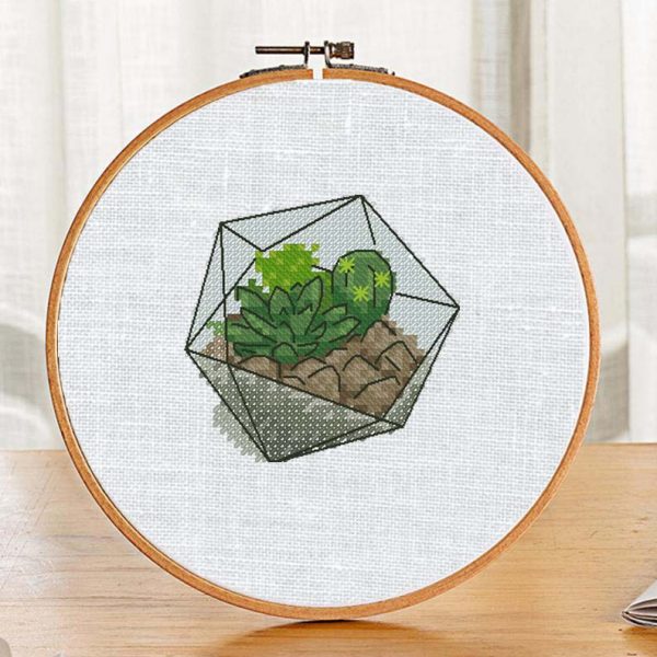 Small Cross Stitch Printable Pattern "Florarium Cactus" Etsy