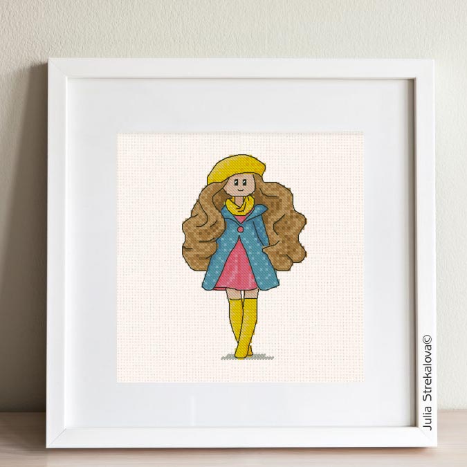 The free small cross-stitch pattern "Rhianna Doll". It can be used for gift or home decor. It is suitable for hoop art. Just add any sign and you'll get a personalized gift.
