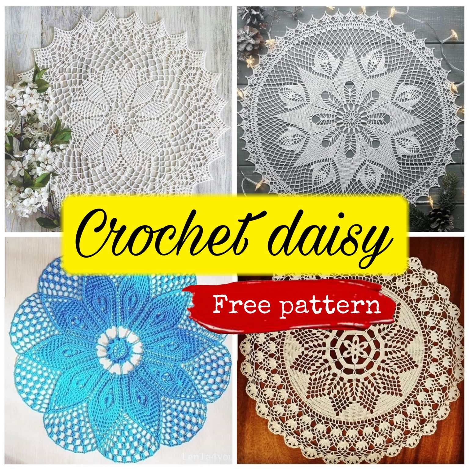 4 Free Crochet Patterns For Daisy Napkins