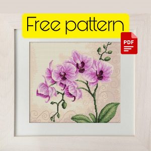 Free Cross Stitch Pattern with Orchid. Medium, PDF, Anchor
