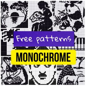 11 free monochrome cross stitch patterns