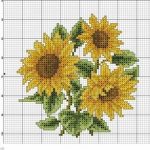 12 Free Cross Stitch Patterns with Sunflowers