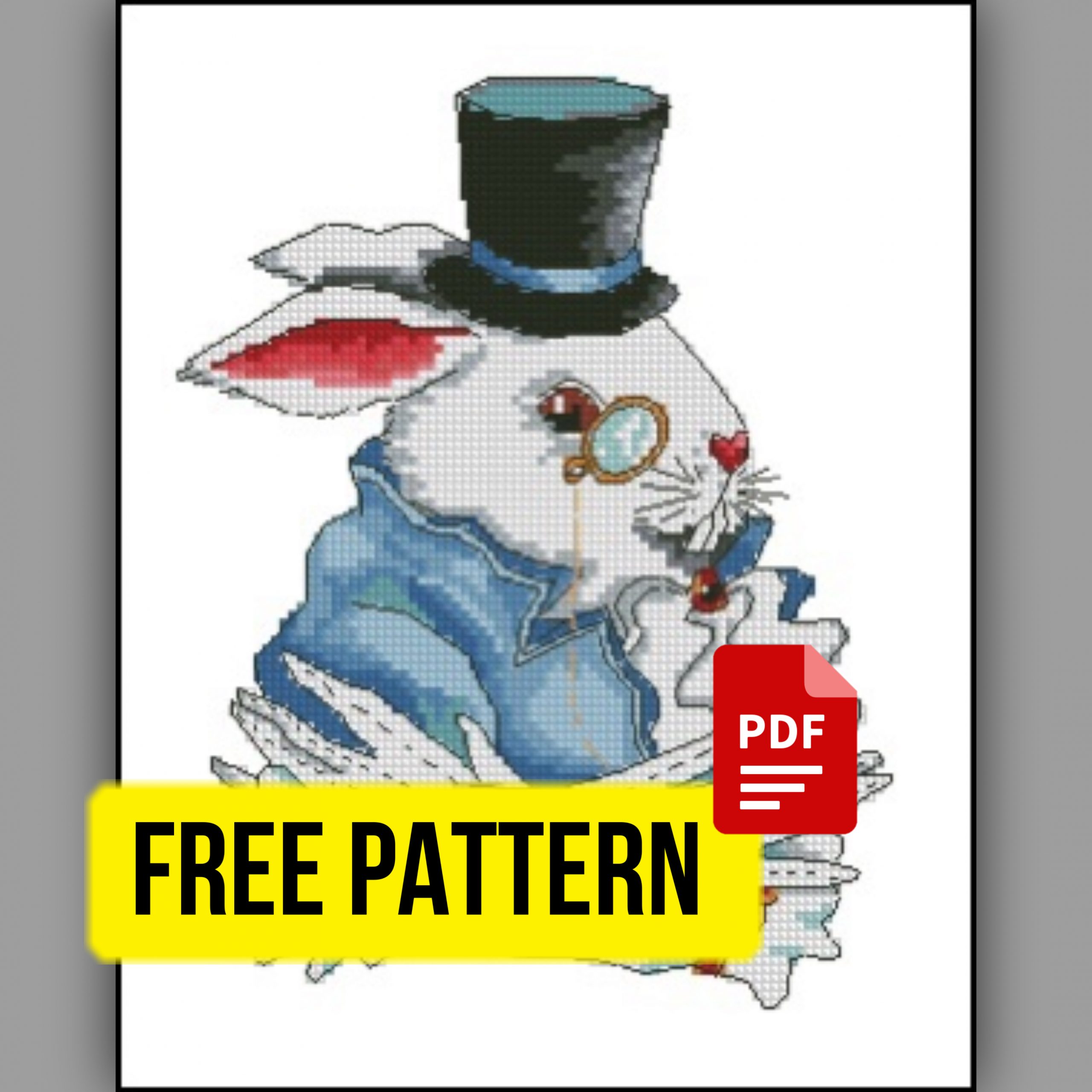 "White Rabbit" - Free PDF Cross Stitch Pattern Animals