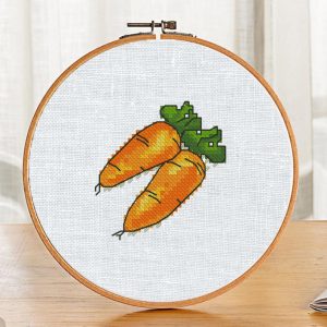 "Carrot" Small Easy Cross Stitch Pattern Printable Vegetables
