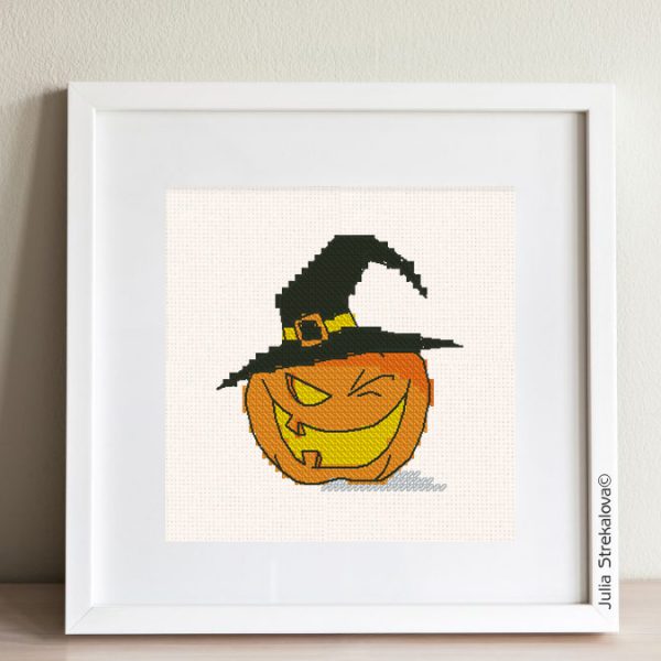 "Halloween Pumpkin" Small Printable Cross Stitch Pattern PDF