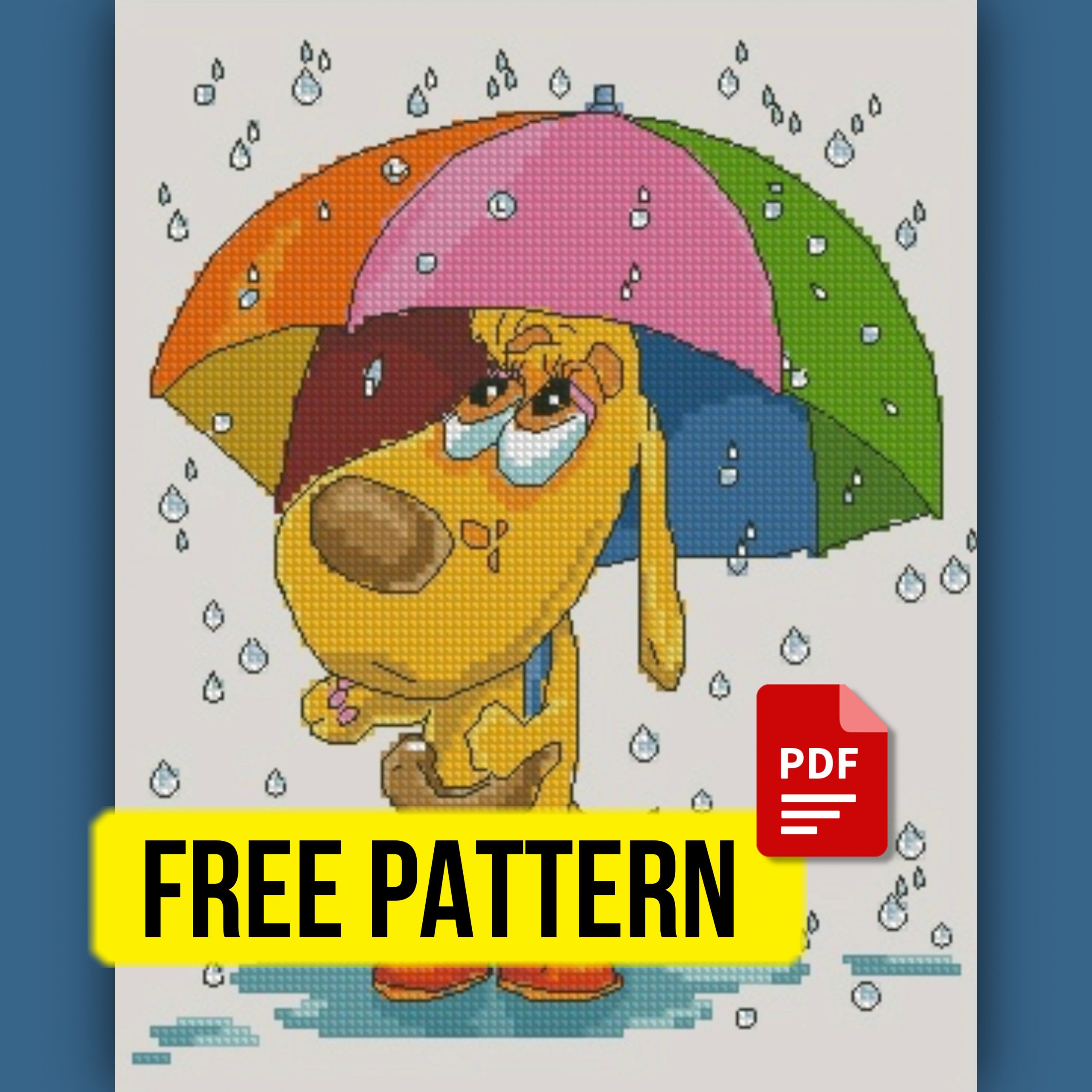“Rainy day” – free cross stitch pattern
