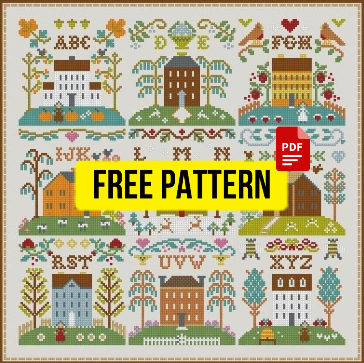 “ABC Samplers House” – free cross stitch pattern