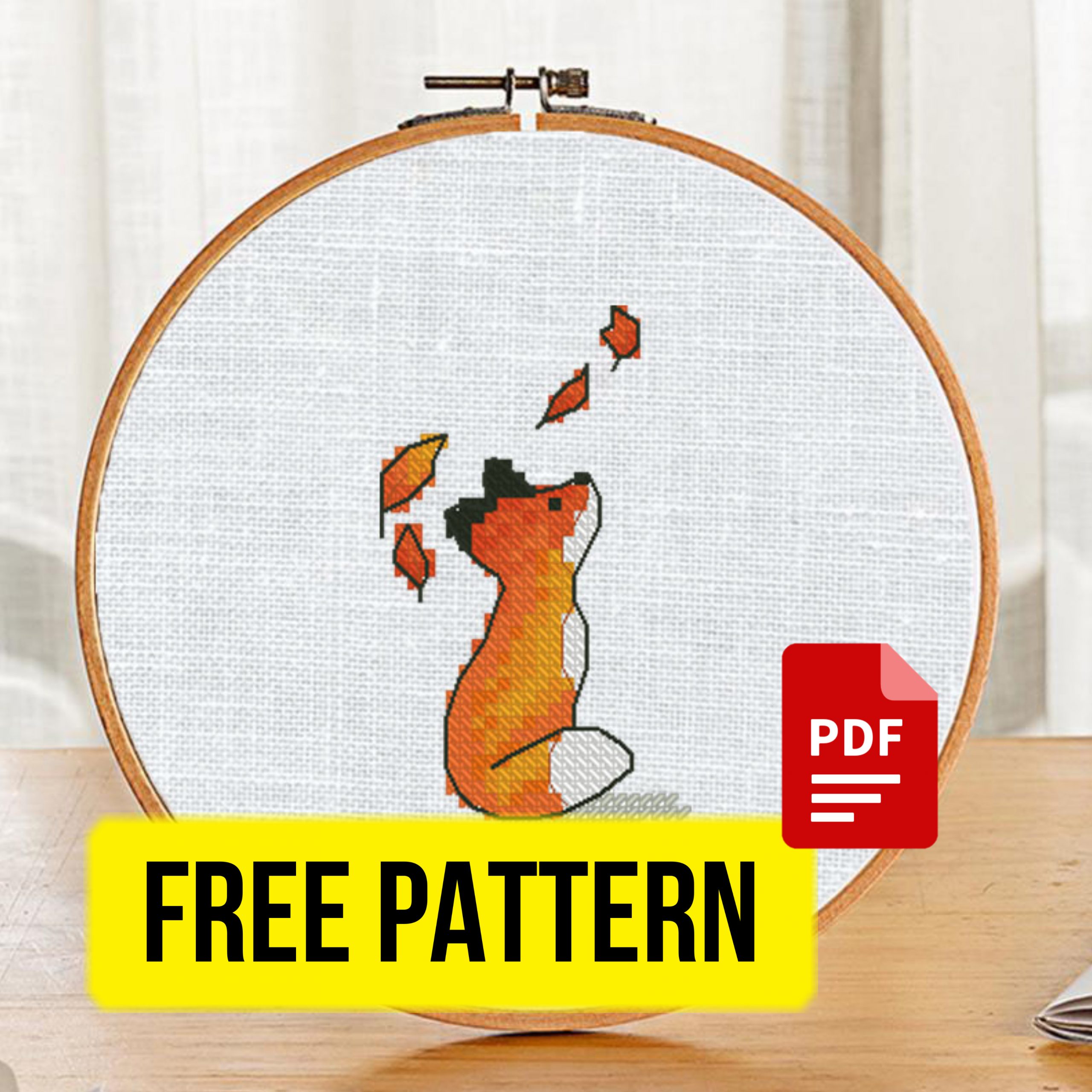 “Autumn fox” – free cross stitch pattern