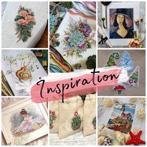 Cross Stitch Inspiration. Flowers, cactus & Christmas trees.