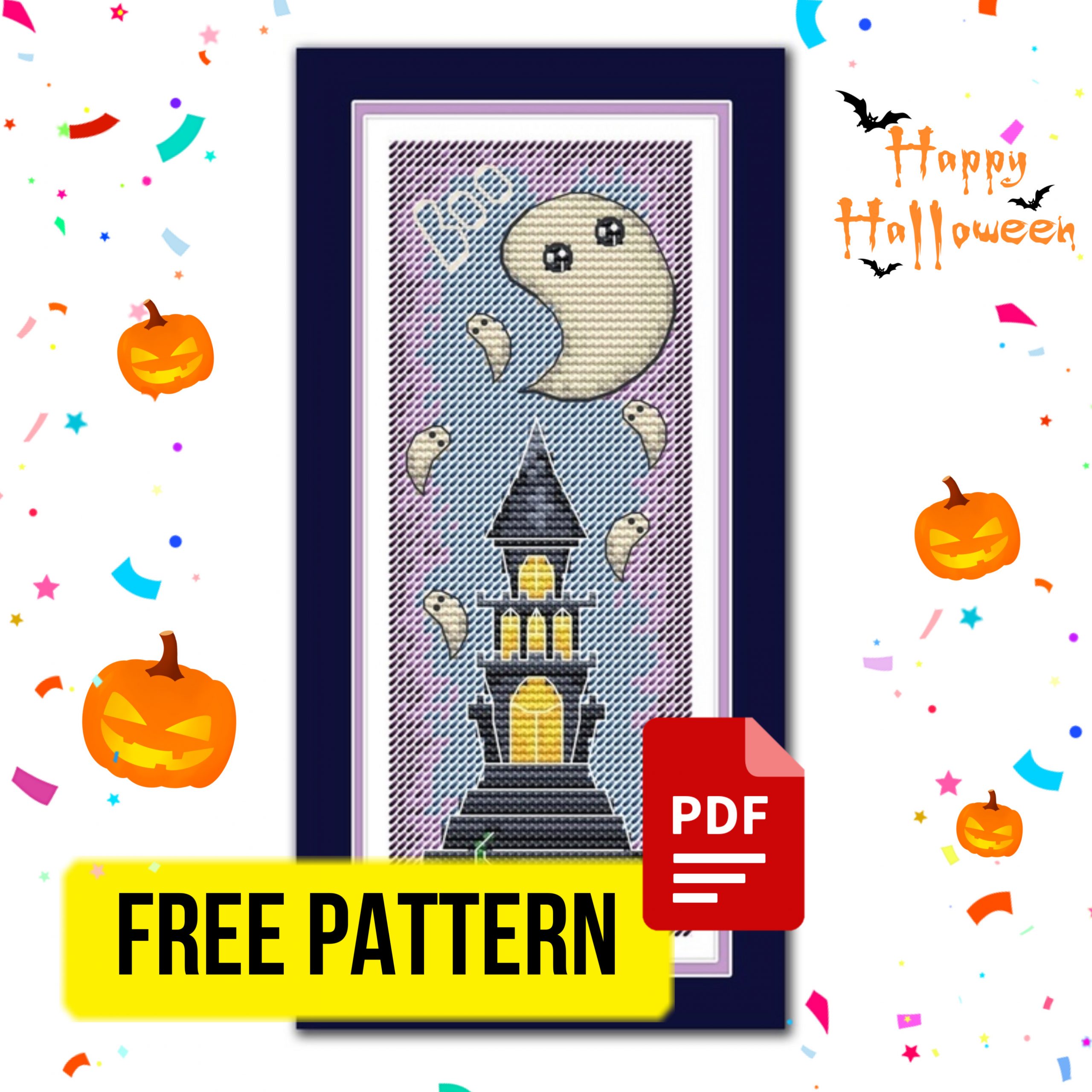 “Halloween bookmark” – free cross stitch pattern