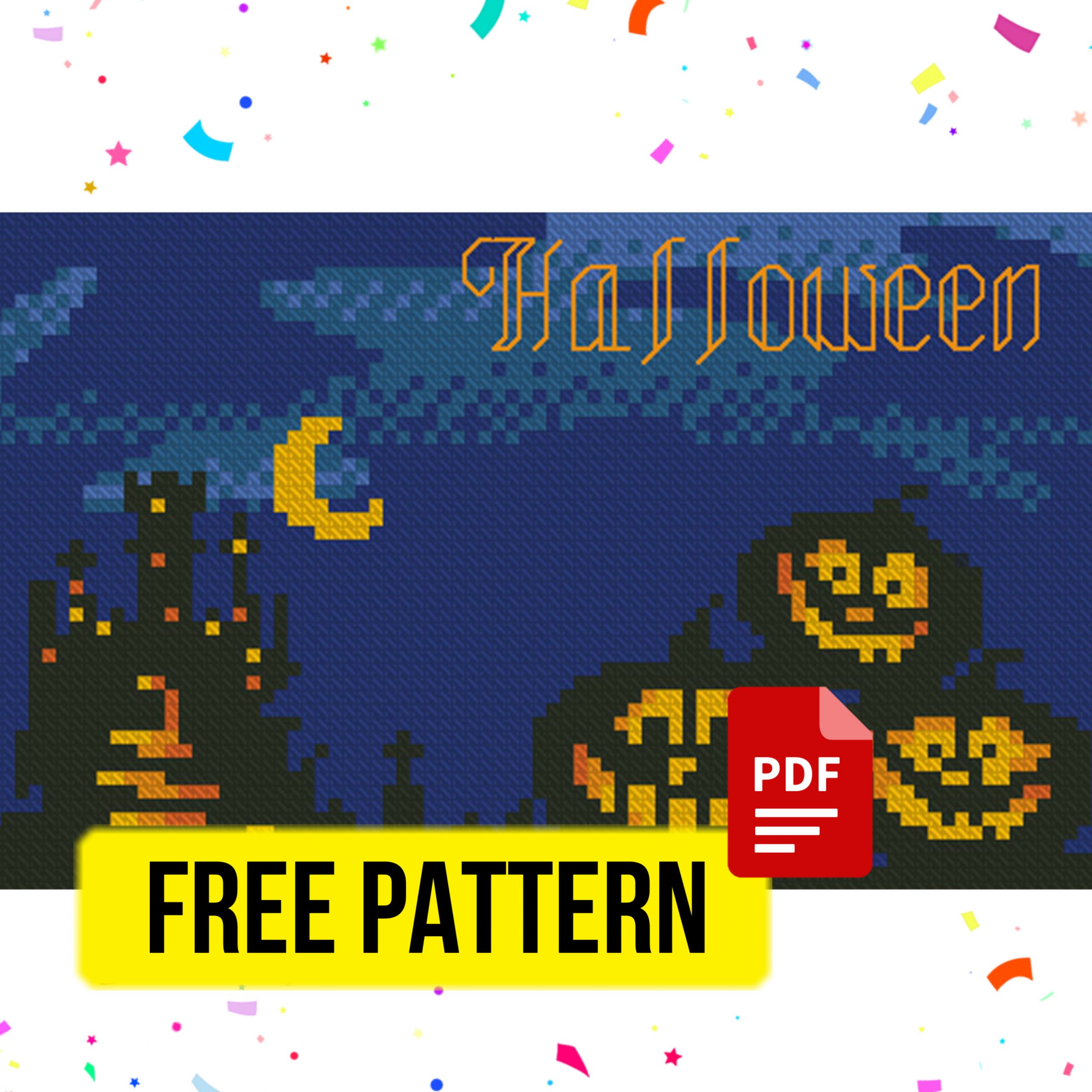 “Three Halloween pumpkins” – free cross stitch pattern