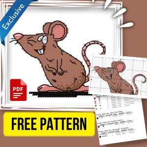 “Brown Mouse” - Free Cross Stitch Pattern PDF Printable