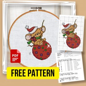 “New Year Mouse” - Free Cross Stitch Pattern Christmas