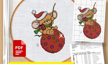 “New Year Mouse” - Free Cross Stitch Pattern Christmas
