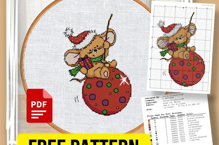 “New Year Mouse” – free cross stitch pattern