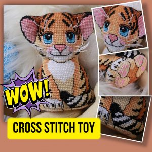 “Tiger” Cross Stitch 3D Toy. Gift Idea