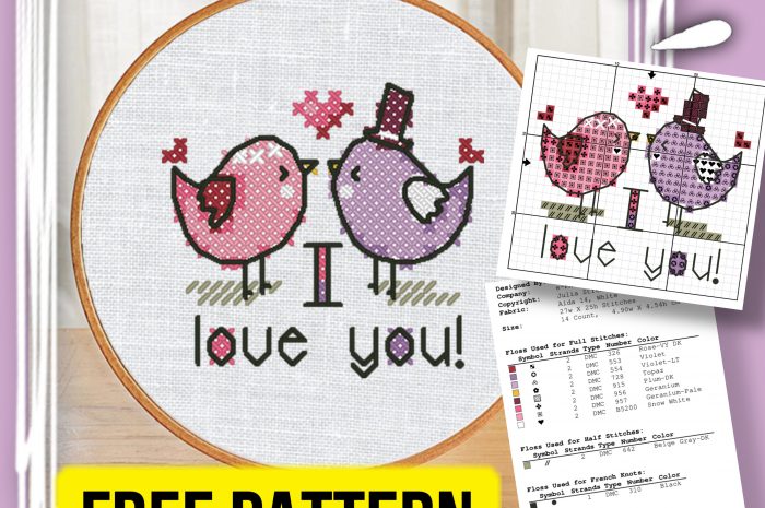 “Birds in Love” – free cross stitch pattern