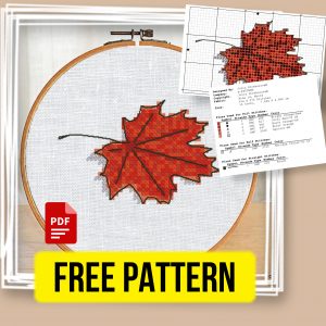 “Maple Leaf” - Free Autumn Cross Stitch Pattern Nature