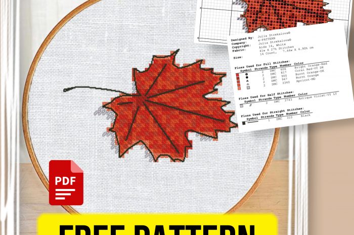 “Maple leaf” – free cross stitch pattern