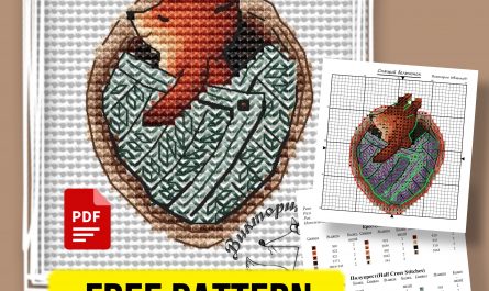 “Sleeping Squirrel” - Free Printable Cross Stitch Pattern