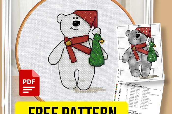 “Xmas bear” – free cross stitch pattern