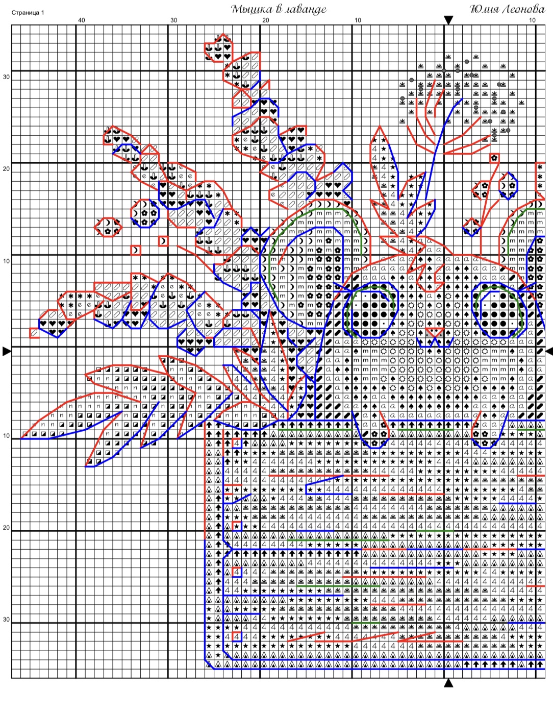 “Mouse with Lavender” - Free Cross Stitch Pattern Animals