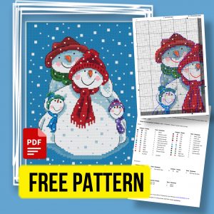 “Snowmen Family” - Free Cross Stitch Pattern Christmas Small