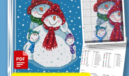 “Snowmen Family” - Free Cross Stitch Pattern Christmas Small