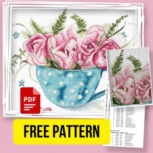 “Bouquet of Roses” - Free Cross Stitch Pattern Flowers