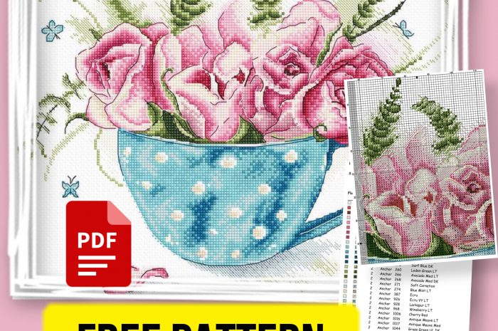 “Bouquet of roses” – free cross stitch pattern