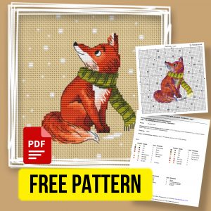 “Winter Fox” - Free Small Cross Stitch Pattern Animals