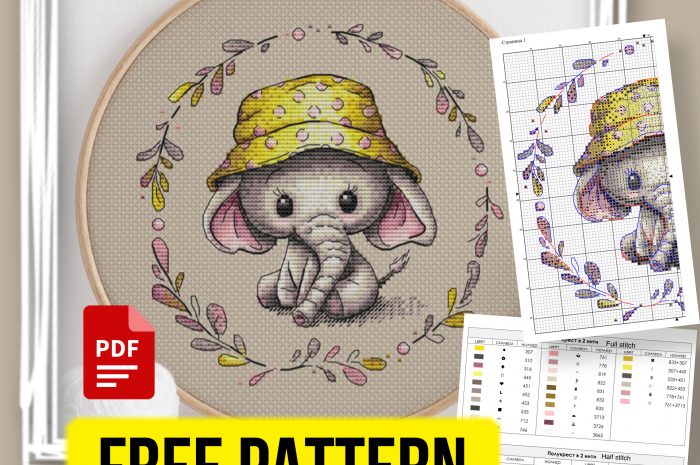 “Little elephant” – free cross stitch pattern