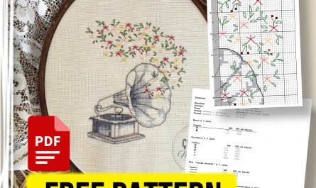 “Retro Gramophone” - Free Cross Stitch Pattern Music PDF