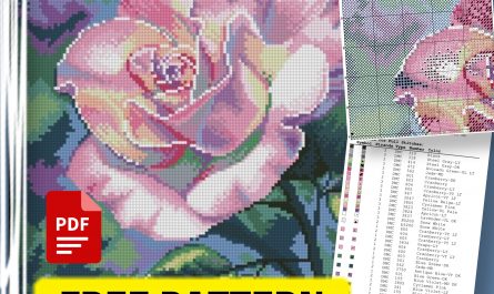 “Beautiful Rosa” - Large Free Cross Stitch Pattern Flowers