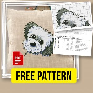 “Dog Portrait” - Free Cross Stitch Pattern Animals