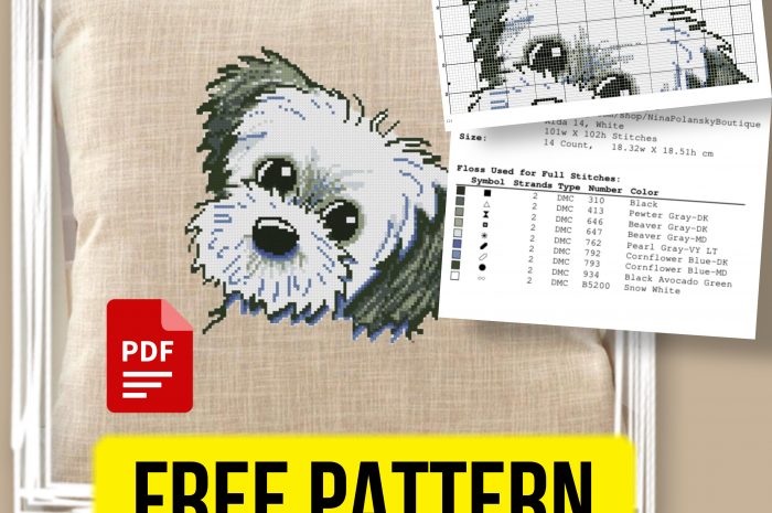 “Dog portrait” – free cross stitch pattern