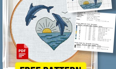 “Dolphins” - Small Free Cross Stitch Pattern Fish Sea Nature