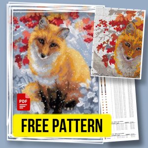 “Fox Portrait” - Large Free Cross Stitch Pattern Animals