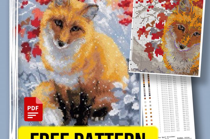 “Fox portrait” – free cross stitch pattern