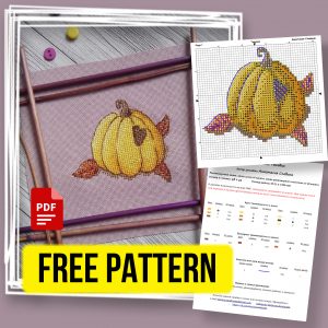“Pumpkin Love” - Free Cross Stitch Pattern Nature Small