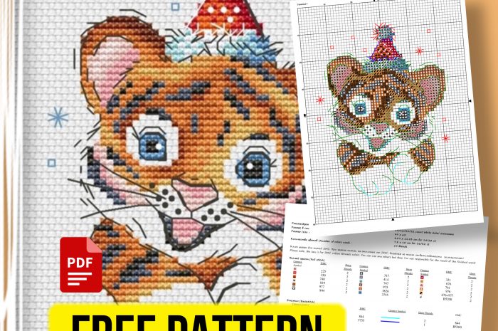 “New Year Tiger” – free cross stitch pattern