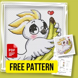 “Parrot” - Free Small Cross Stitch Pattern Birds