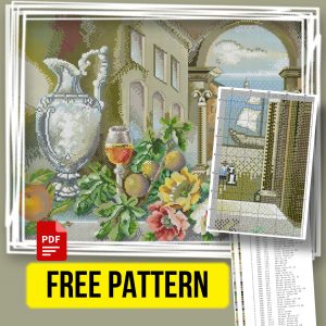 “Old town” - Free Cross Stitch Pattern Nature Large